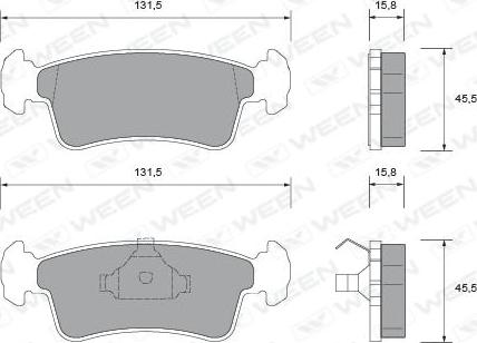 Ween 151-1473 - Тормозные колодки, дисковые, комплект autospares.lv