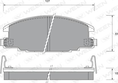 Ween 151-1477 - Тормозные колодки, дисковые, комплект autospares.lv