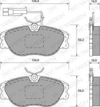 Ween 151-1599 - Тормозные колодки, дисковые, комплект autospares.lv