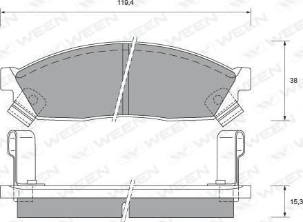 Ween 151-1590 - Тормозные колодки, дисковые, комплект autospares.lv