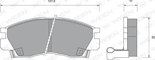 Ween 151-1544 - Тормозные колодки, дисковые, комплект autospares.lv