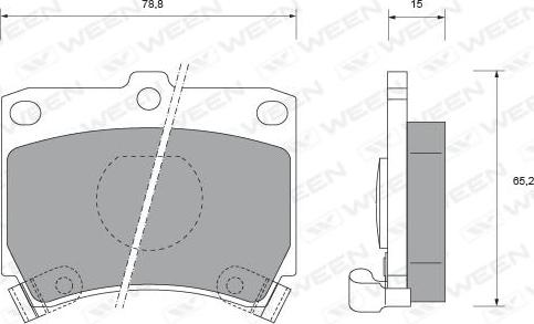 Ween 151-1547 - Тормозные колодки, дисковые, комплект autospares.lv