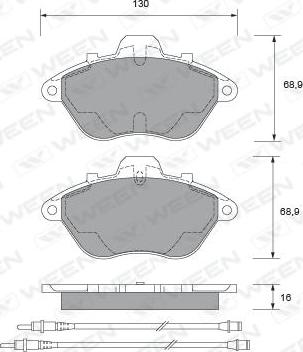 Ween 151-1556 - Тормозные колодки, дисковые, комплект autospares.lv