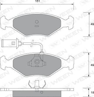 Ween 151-1558 - Тормозные колодки, дисковые, комплект autospares.lv