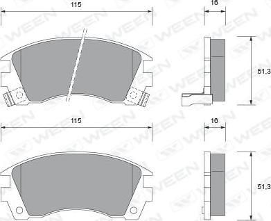 Ween 151-1566 - Тормозные колодки, дисковые, комплект autospares.lv