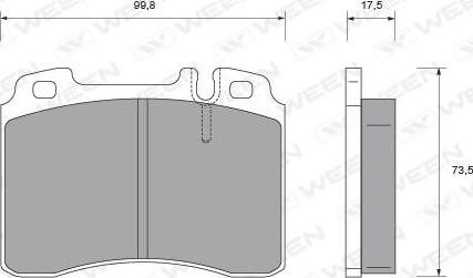 Ween 151-1560 - Тормозные колодки, дисковые, комплект autospares.lv