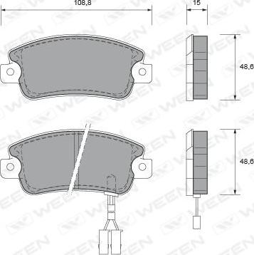 Ween 151-1500 - Тормозные колодки, дисковые, комплект autospares.lv