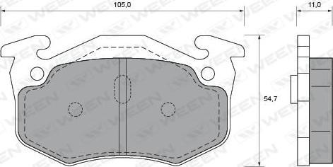 Ween 151-1503 - Тормозные колодки, дисковые, комплект autospares.lv