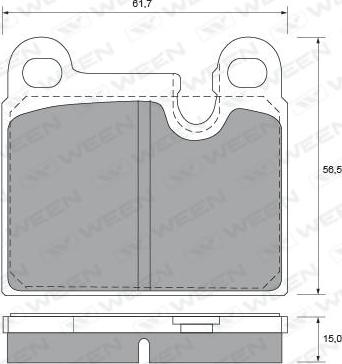 Ween 151-1512 - Тормозные колодки, дисковые, комплект autospares.lv