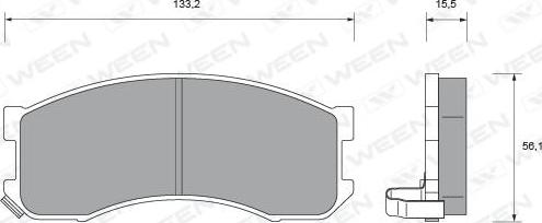 Ween 151-1589 - Тормозные колодки, дисковые, комплект autospares.lv