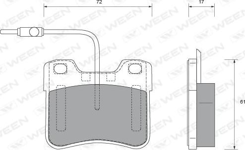 Ween 151-1583 - Тормозные колодки, дисковые, комплект autospares.lv