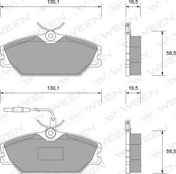 Ween 151-1582 - Тормозные колодки, дисковые, комплект autospares.lv