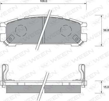 Ween 151-1539 - Тормозные колодки, дисковые, комплект autospares.lv