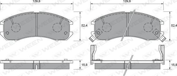 Ween 151-1530 - Тормозные колодки, дисковые, комплект autospares.lv