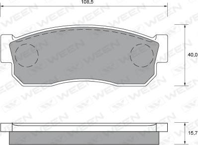 Ween 151-1537 - Тормозные колодки, дисковые, комплект autospares.lv