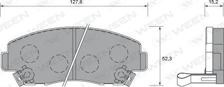 Ween 151-1528 - Тормозные колодки, дисковые, комплект autospares.lv