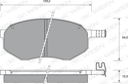 Ween 151-1577 - Тормозные колодки, дисковые, комплект autospares.lv