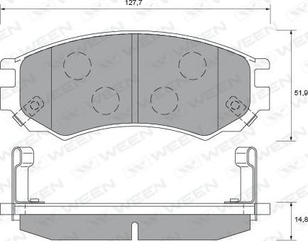 Ween 151-1694 - Тормозные колодки, дисковые, комплект autospares.lv