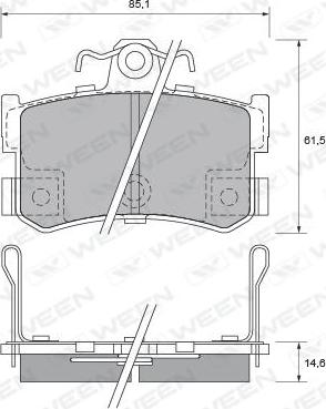 Ween 151-1690 - Тормозные колодки, дисковые, комплект autospares.lv