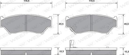 Ween 151-1693 - Тормозные колодки, дисковые, комплект autospares.lv