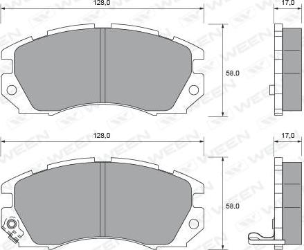 Ween 151-1697 - Тормозные колодки, дисковые, комплект autospares.lv