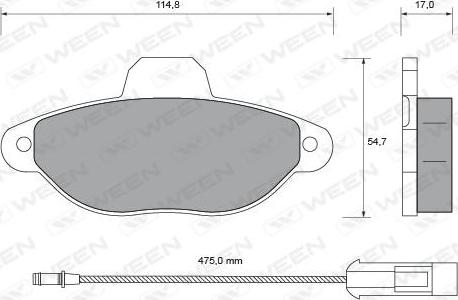 Ween 151-1648 - Тормозные колодки, дисковые, комплект autospares.lv