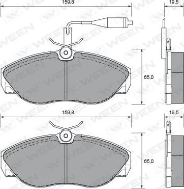 Ween 151-1643 - Тормозные колодки, дисковые, комплект autospares.lv