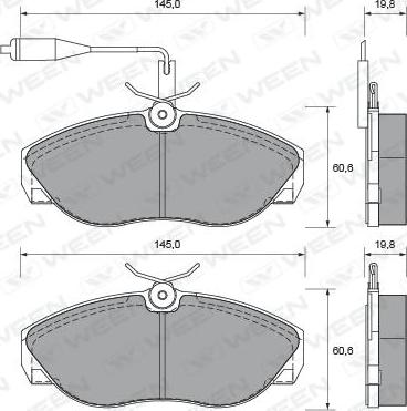 Ween 151-1642 - Тормозные колодки, дисковые, комплект autospares.lv