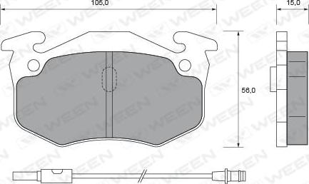 Ween 151-1654 - Тормозные колодки, дисковые, комплект autospares.lv