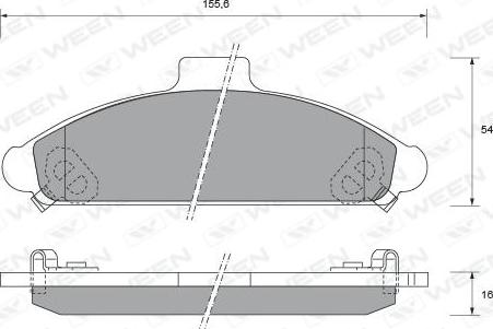 Ween 151-1661 - Тормозные колодки, дисковые, комплект autospares.lv