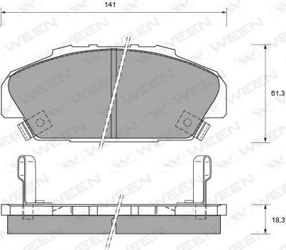 Ween 151-1663 - Тормозные колодки, дисковые, комплект autospares.lv