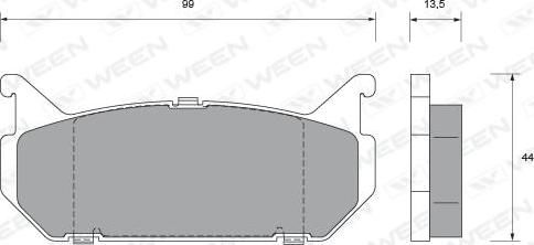 Ween 151-1667 - Тормозные колодки, дисковые, комплект autospares.lv