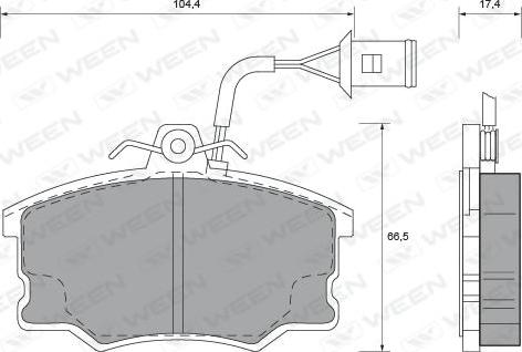 Ween 151-1600 - Тормозные колодки, дисковые, комплект autospares.lv