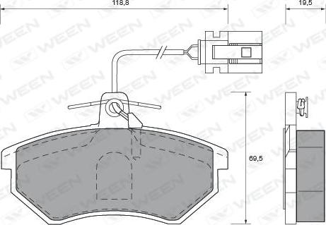 Ween 151-1601 - Тормозные колодки, дисковые, комплект autospares.lv