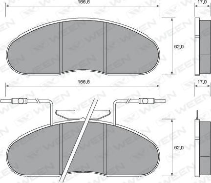 Ween 151-1619 - Тормозные колодки, дисковые, комплект autospares.lv