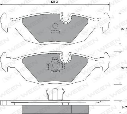 Ween 151-1612 - Тормозные колодки, дисковые, комплект autospares.lv