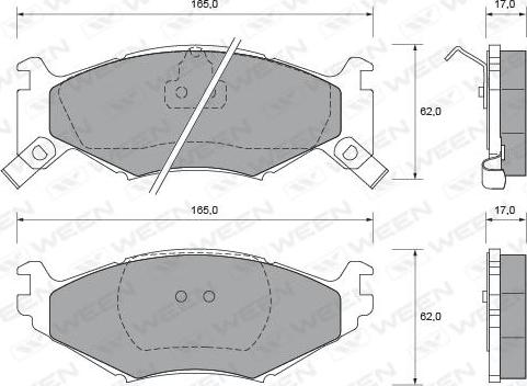 Ween 151-1680 - Тормозные колодки, дисковые, комплект autospares.lv