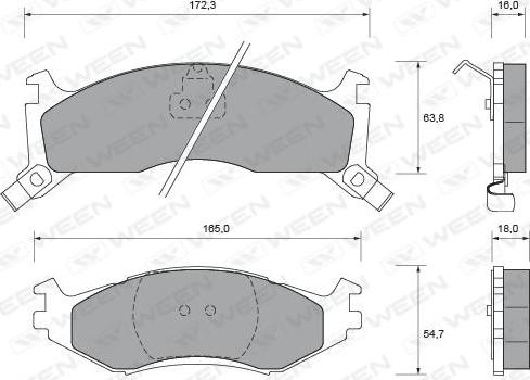 Ween 151-1681 - Тормозные колодки, дисковые, комплект autospares.lv