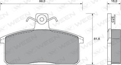 Ween 151-1688 - Тормозные колодки, дисковые, комплект autospares.lv