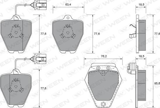 Ween 151-1687 - Тормозные колодки, дисковые, комплект autospares.lv