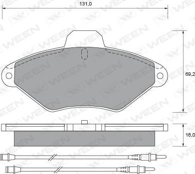 Ween 151-1638 - Тормозные колодки, дисковые, комплект autospares.lv