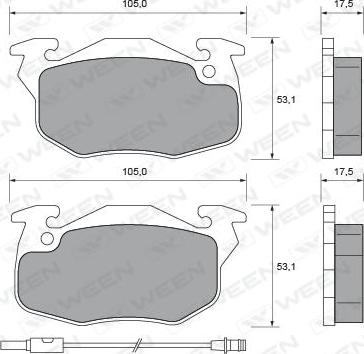 Ween 151-1620 - Тормозные колодки, дисковые, комплект autospares.lv