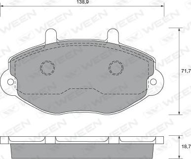 Ween 151-1622 - Тормозные колодки, дисковые, комплект autospares.lv