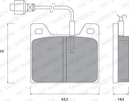 Ween 151-1095 - Тормозные колодки, дисковые, комплект autospares.lv