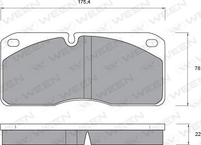 Ween 151-1044 - Тормозные колодки, дисковые, комплект autospares.lv