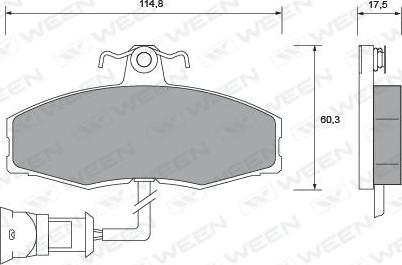 Ween 151-1005 - Тормозные колодки, дисковые, комплект autospares.lv