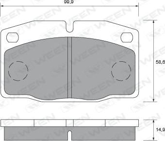 Ween 151-1001 - Тормозные колодки, дисковые, комплект autospares.lv