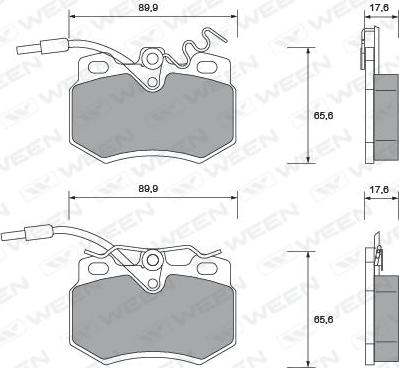 Ween 151-1008 - Тормозные колодки, дисковые, комплект autospares.lv