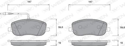 Ween 151-1014 - Тормозные колодки, дисковые, комплект autospares.lv