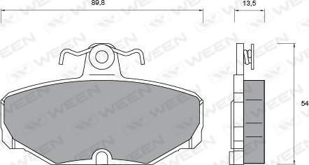 Ween 151-1015 - Тормозные колодки, дисковые, комплект autospares.lv